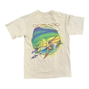 Y2K Dorado Fishing themed T-shirt size medium anvil brand shirt